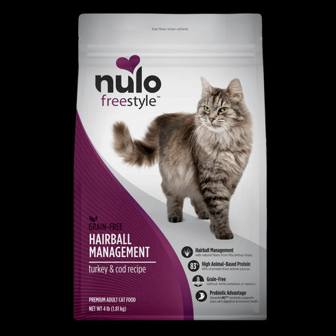 Nulo FreeStyle High-Protein Hairball Management Dry Cat Food - Turkey & Cod - 12lb Bag